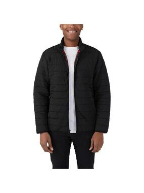 Voyager Men's M Black Polar Fleece Lined Puffer Jacket Full Zip N1388